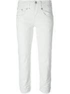 R13 Stretch Skinny Fit Cropped Jeans, Women's, Size: 27, White, Cotton/spandex/elastane