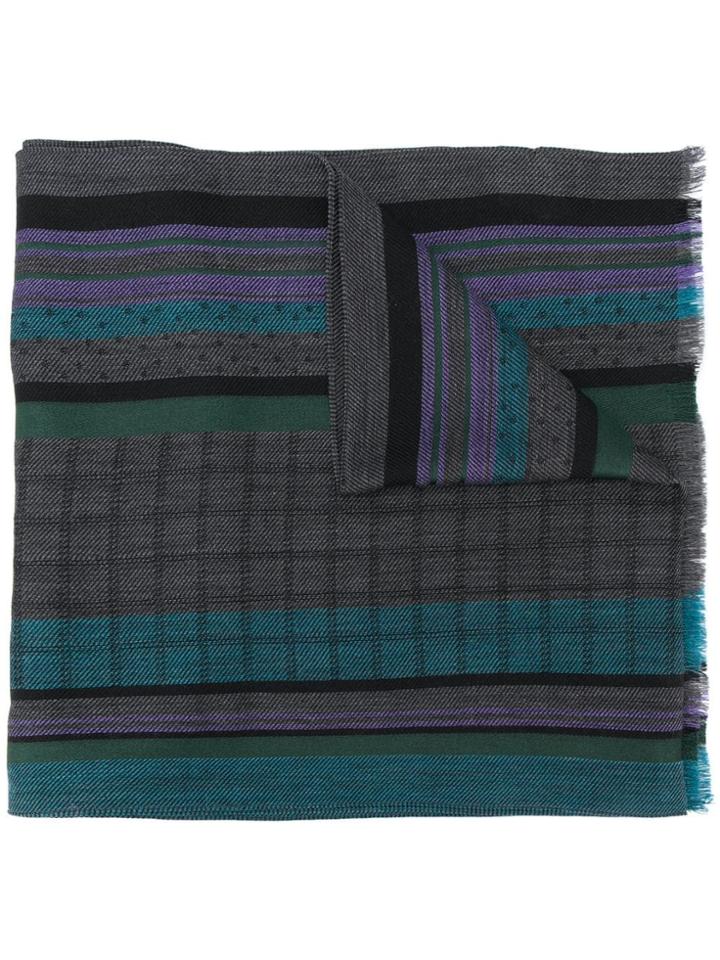 Paul Smith Contrast Print Scarf - Blue