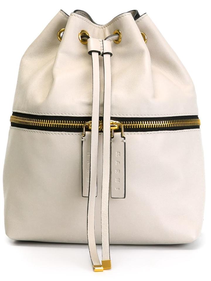 Marni Drawstring Fastening Backpack, Grey, Lamb Skin