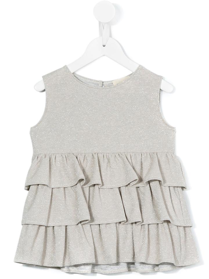 Douuod Kids - Ruffled Top - Kids - Polyamide/polyester/polyurethane/viscose - 8 Yrs, Girl's, Nude/neutrals