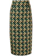Elisabetta Franchi Geometric-print Skirt - Green