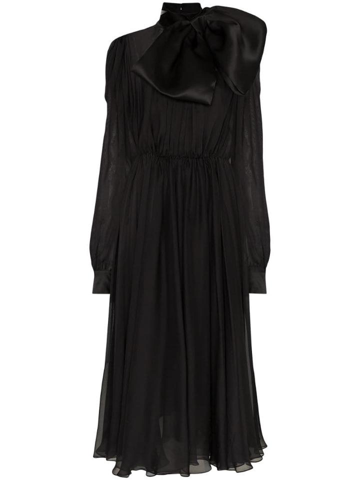 Anouki Bow-detail Midi Dress - Black