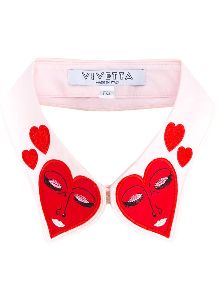 Vivetta - Hearts Collar - Women - Cotton - One Size, Pink/purple, Cotton