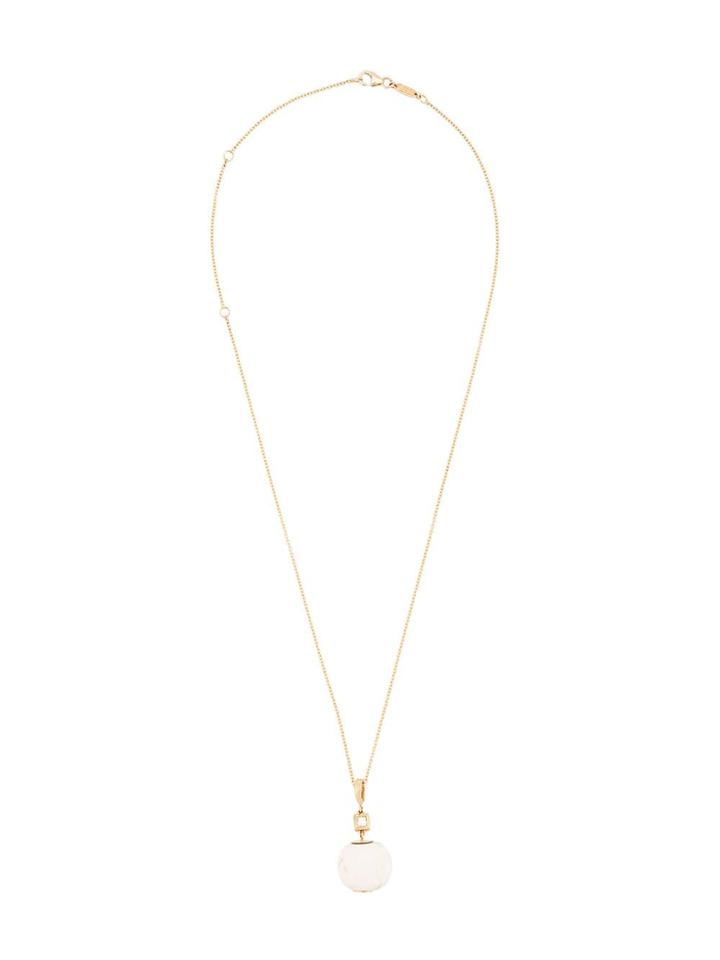 Azlee 18kt Yellow Gold Fossil Shell Baguette Diamond Necklace