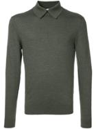 Cerruti 1881 Long-sleeve Fitted Polo Top - Green