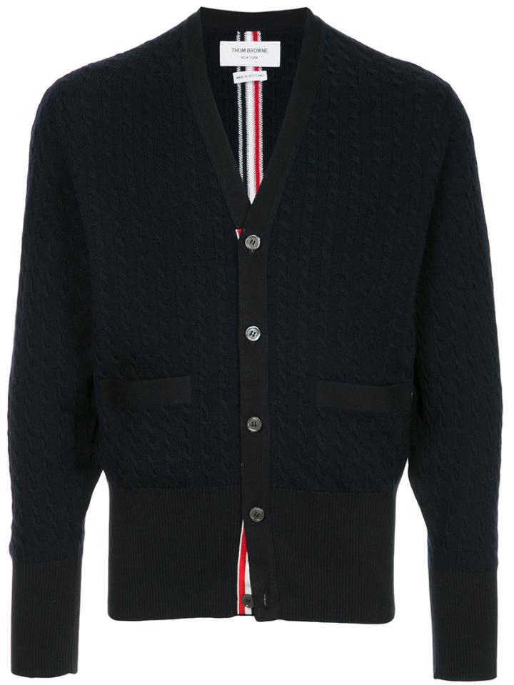 Thom Browne Cable Knit Cardigan - Blue