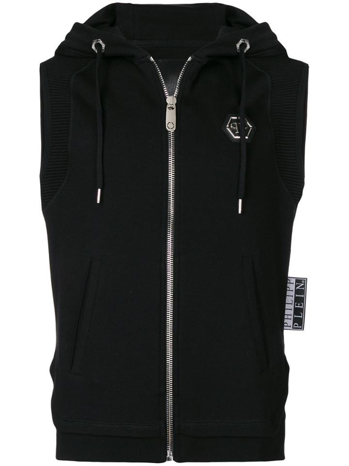 Philipp Plein Sleeveless Jogging Hoodie - Black