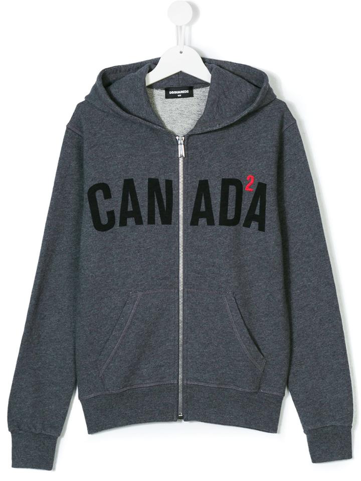 Dsquared2 Kids Canada Zipped Hoodie - Grey