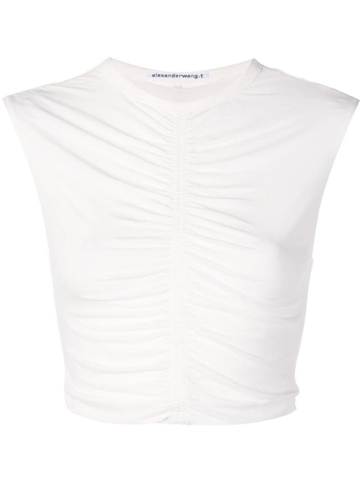 T By Alexander Wang Ruching Detail Top - White