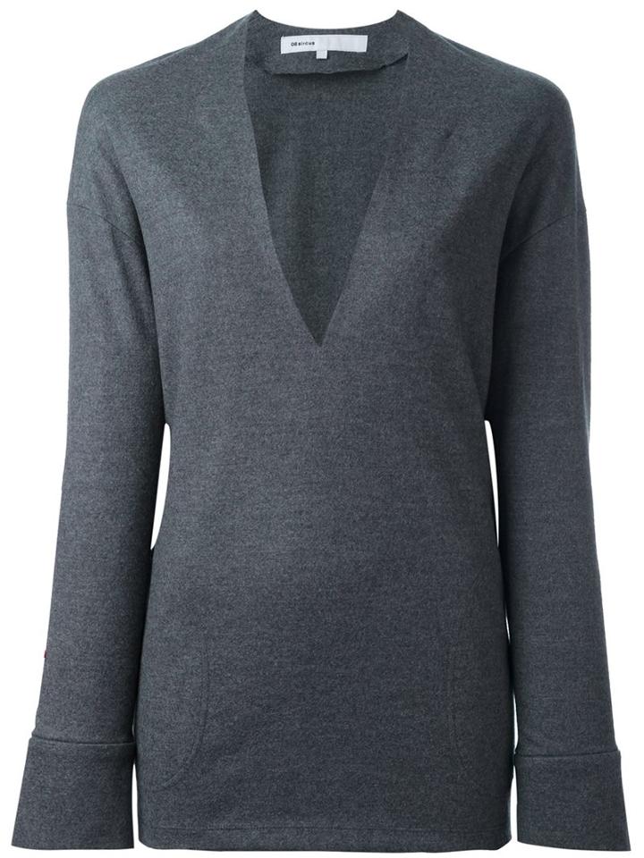 08sircus Deep V-neck Pullover, Women's, Size: 0, Grey, Wool