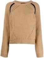 Colville Boxy Fit Cut-out Detail Sweater - Brown