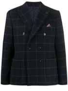 Daniele Alessandrini Fitted Double-breasted Blazer - Blue
