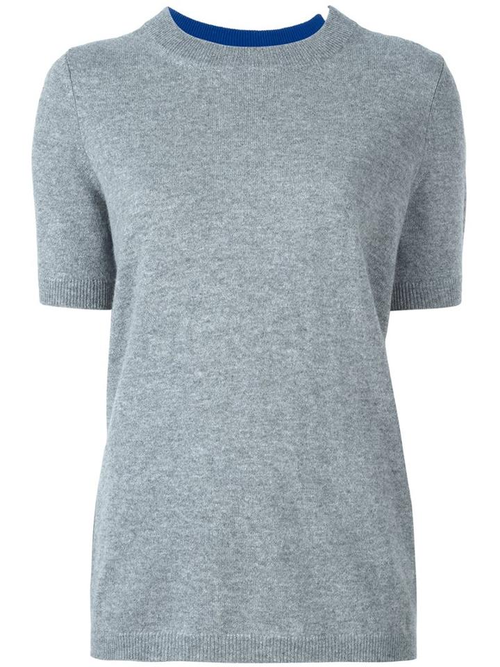 Twin-set Knitted T-shirt, Women's, Size: Large, Grey, Polyester/cashmere
