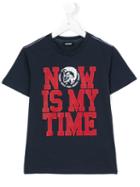 Diesel Kids - Now Is My Time T-shirt - Kids - Cotton - 3 Yrs, Toddler Boy's, Blue