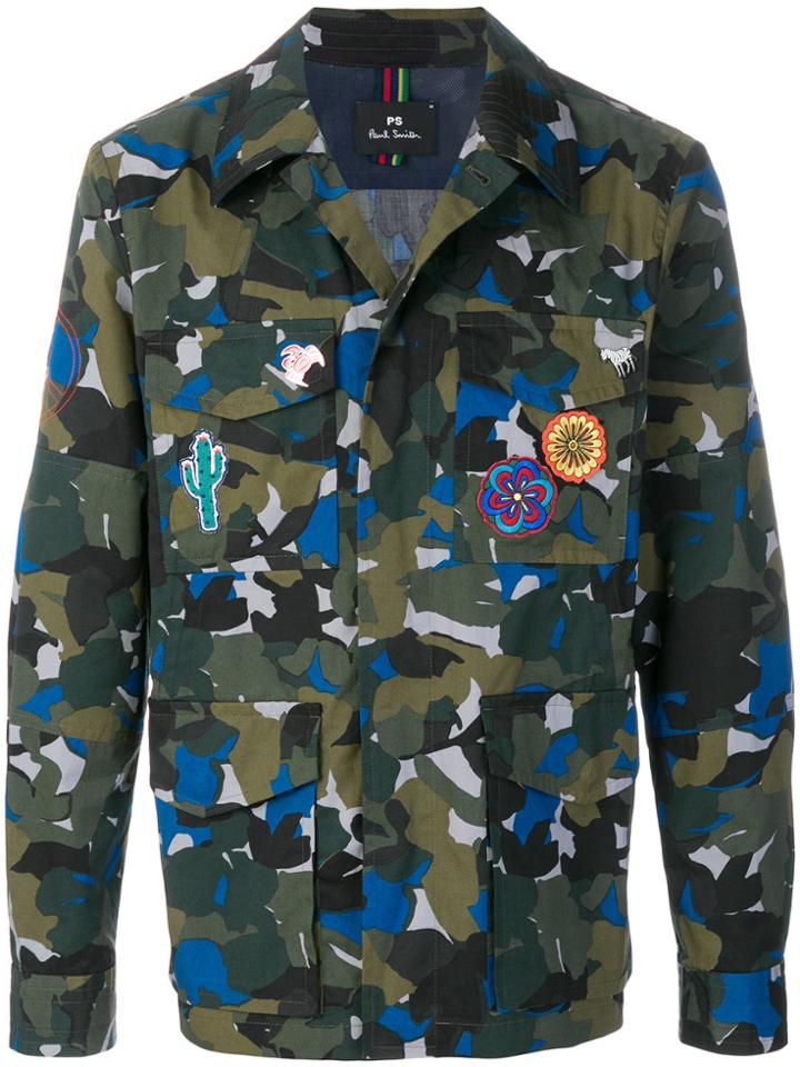 Ps By Paul Smith Camouflage Shirt Jacket - Green