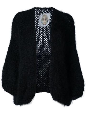 Made By Bernadette Open Front Cardigan, Women's, Black, Mohair