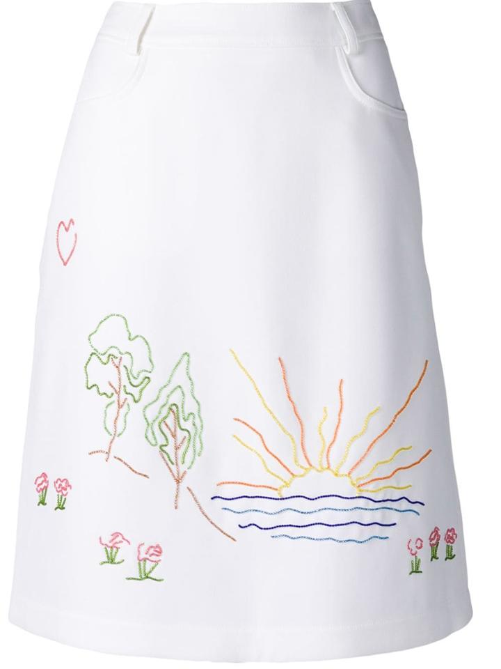 Victoria Victoria Beckham Embroidered Skirt - White