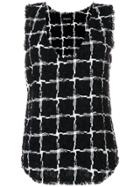 Balmain Grid Patterned Top - Black