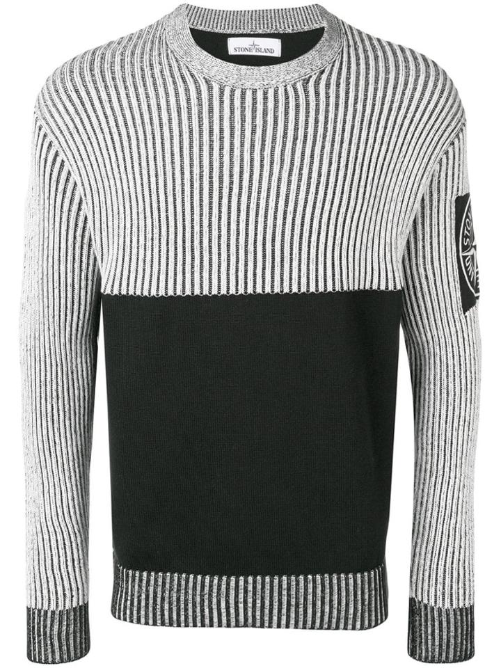 Stone Island Contrast Panels Jumper - Brown