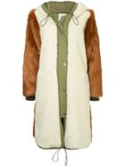 Sea Button-up Fur Coat - Green
