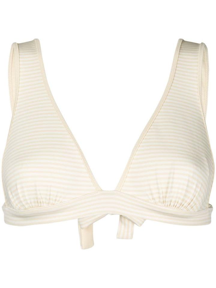 Marysia Deep V-neck Bikini Top - Neutrals