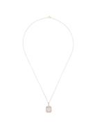 Mateo Crystal Frame Initial Necklace - Yellow Gold