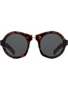 Prada Eyewear Mirrored Lens Sunglasses - Brown