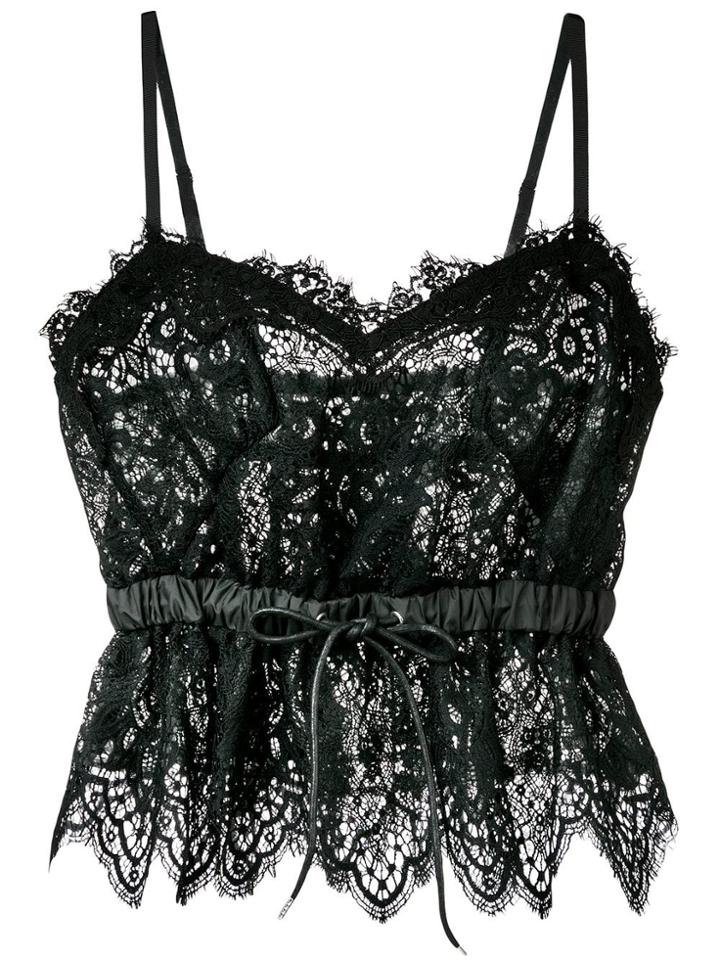 Sacai Lace Crop Top - Black