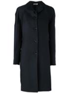Nina Ricci Pleated Sleeve Coat, Women's, Size: 36, Blue, Silk/wool