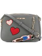 Love Moschino Heart Patches Shoulder Bag - Grey