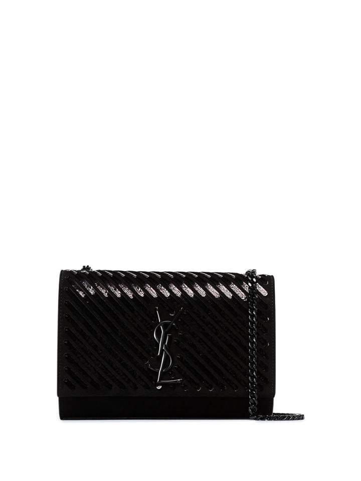 Saint Laurent Black Kate Small Sequin Embellished Shoulder Bag
