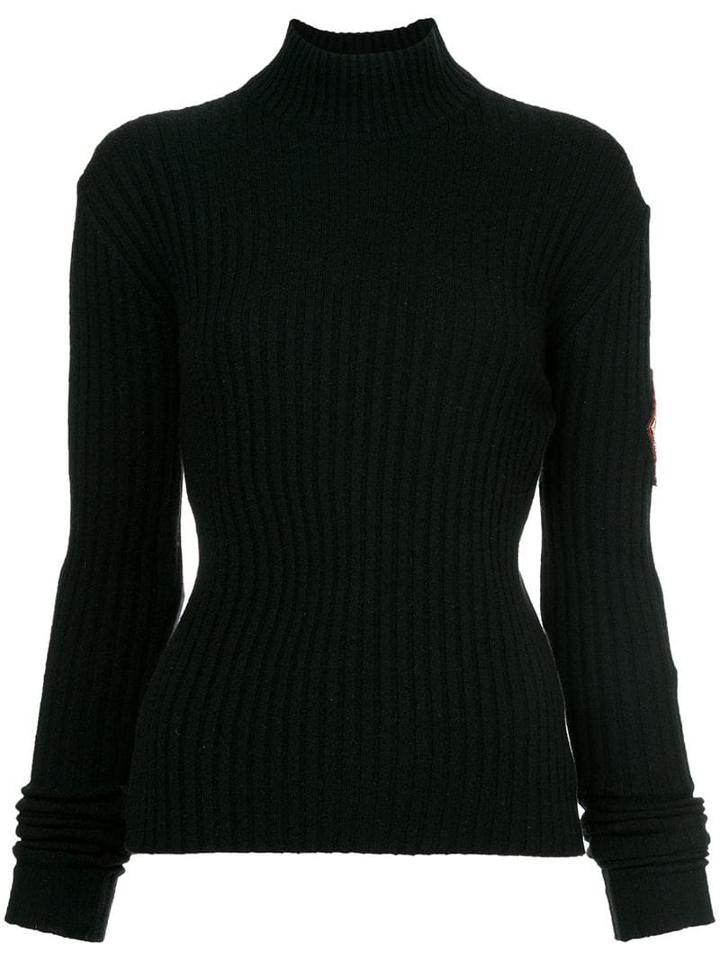 Chanel Pre-owned Patch Sleeve Knit Top - Black