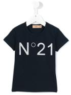 No21 Kids Logo Print T-shirt, Girl's, Size: 12 Yrs, Blue