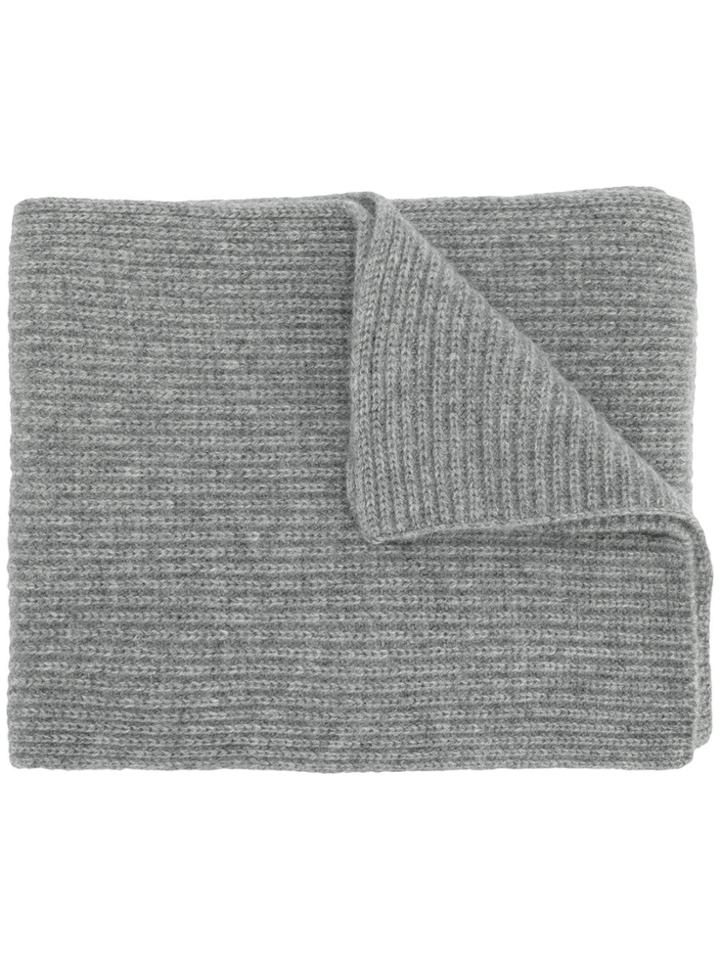 N.peal Chunky Ribbed Scarf - Grey