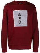 A.p.c. Logo Print Sweatshirt - Red