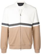 Brunello Cucinelli Colour Block Bomber Jacket - White