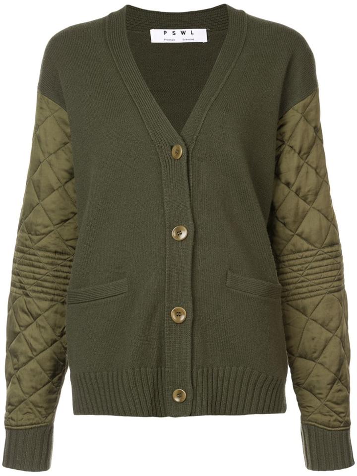 Proenza Schouler Pswl Merino Quilted Cardigan - Black