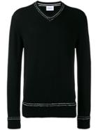 Dondup V Neck Stitch Detail Sweater - Black