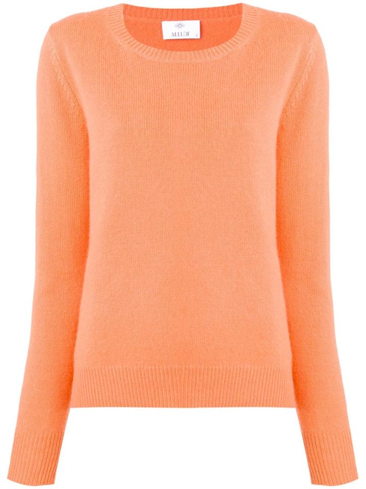 Allude Long-sleeve Fitted Sweater - Orange
