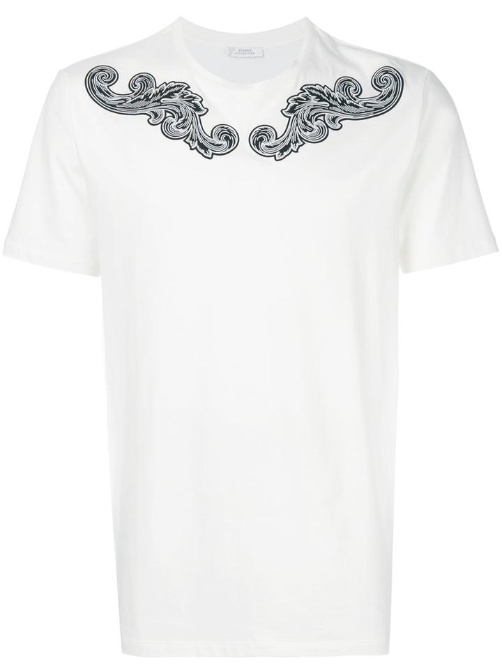 Versace Collection - Swirly Shoulder Print T-shirt - Men - Cotton - Xl, White, Cotton
