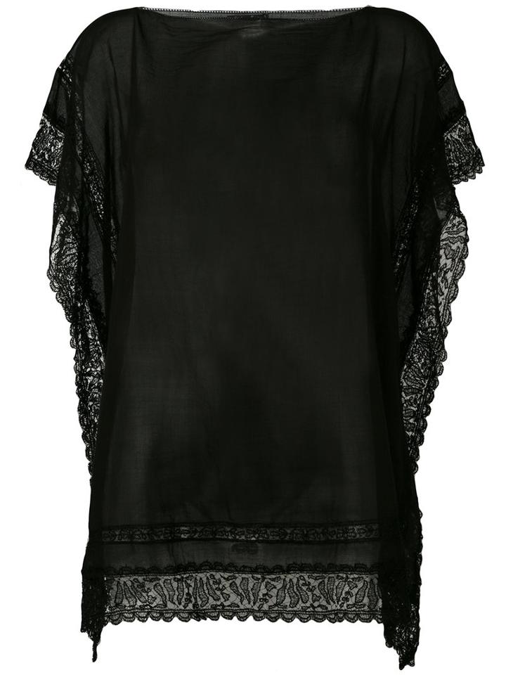 Faliero Sarti - Sheer Top - Women - Silk/cotton/nylon - One Size, Black, Silk/cotton/nylon