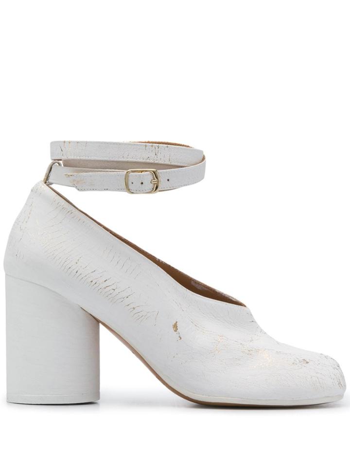 Maison Margiela Distressed 85mm Pumps - White