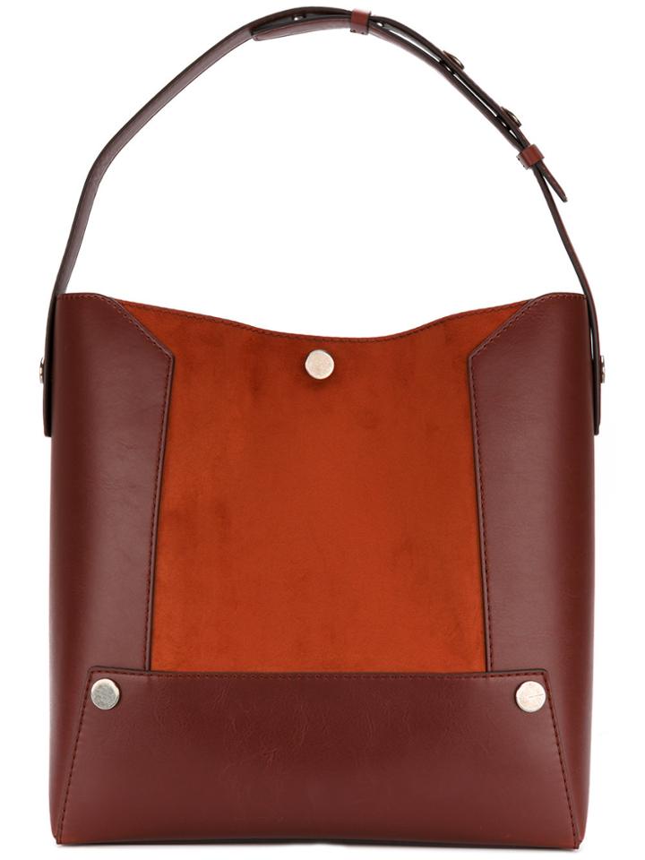 Stella Mccartney Two-tone Stella Popper Bucket Bag - Red