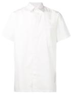 Matthew Miller Fitted Short Sleeve Shirt W.hidden Butto - White