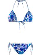Emilio Pucci Halter Neck Printed Bikini - Blue