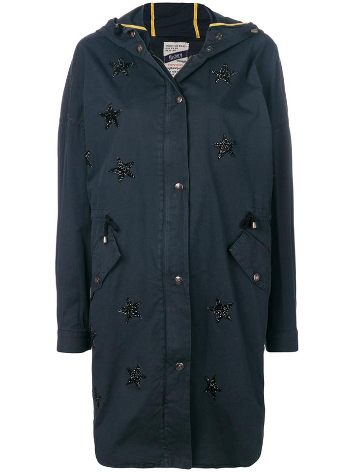 History Repeats Star Applique Parka - Blue