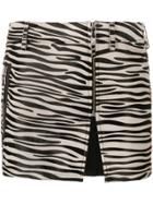 Filles A Papa Zebra Print Mini Skirt - Black