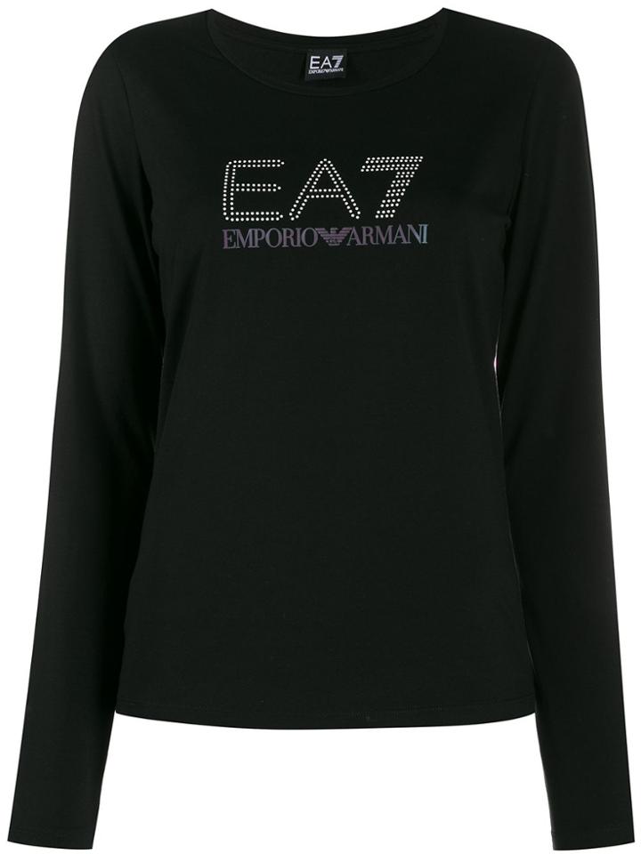 Ea7 Emporio Armani Studded Logo T-shirt - Black