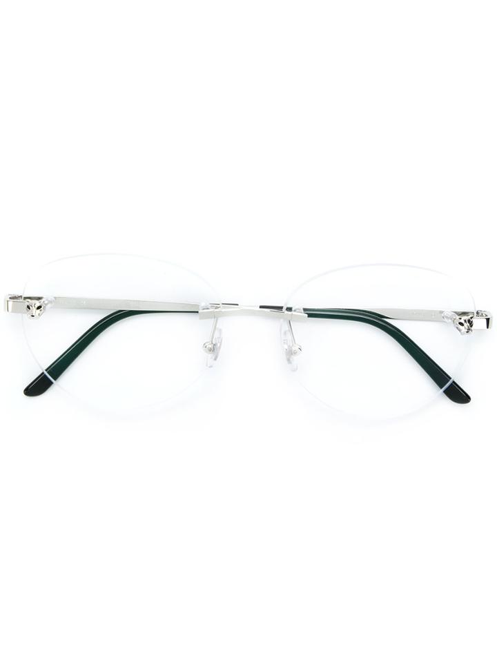 Cartier C Décor Round Glasses - White