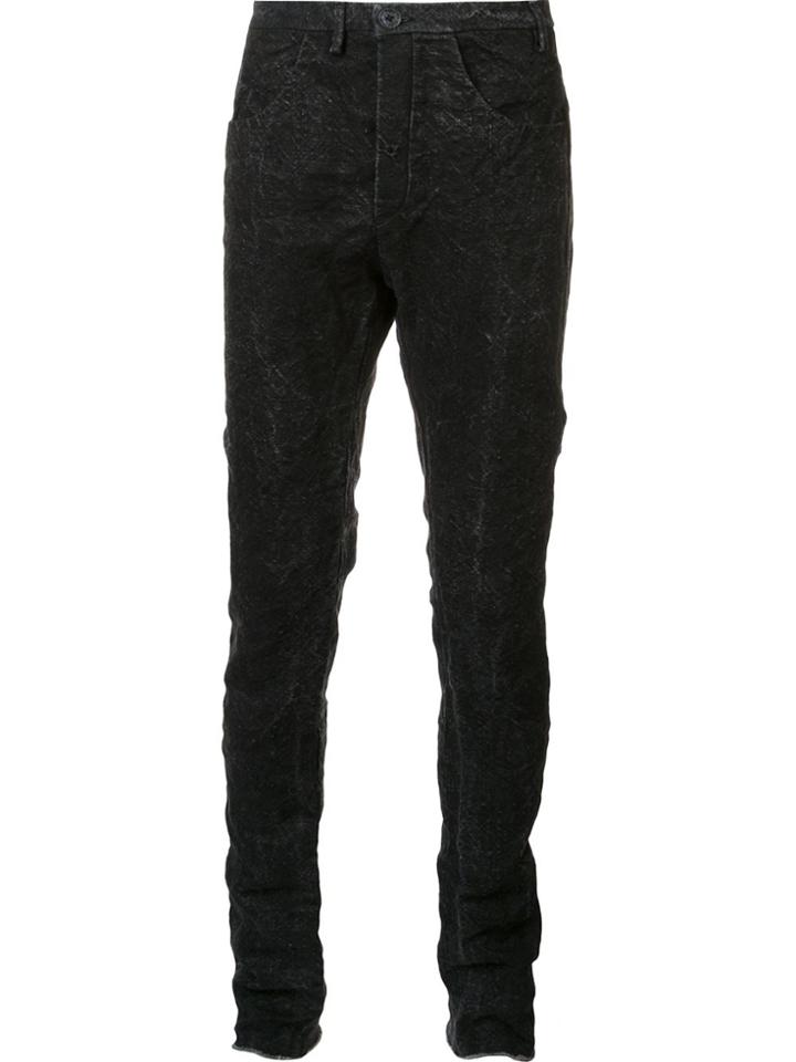 Label Under Construction Stone Wash Trousers - Black